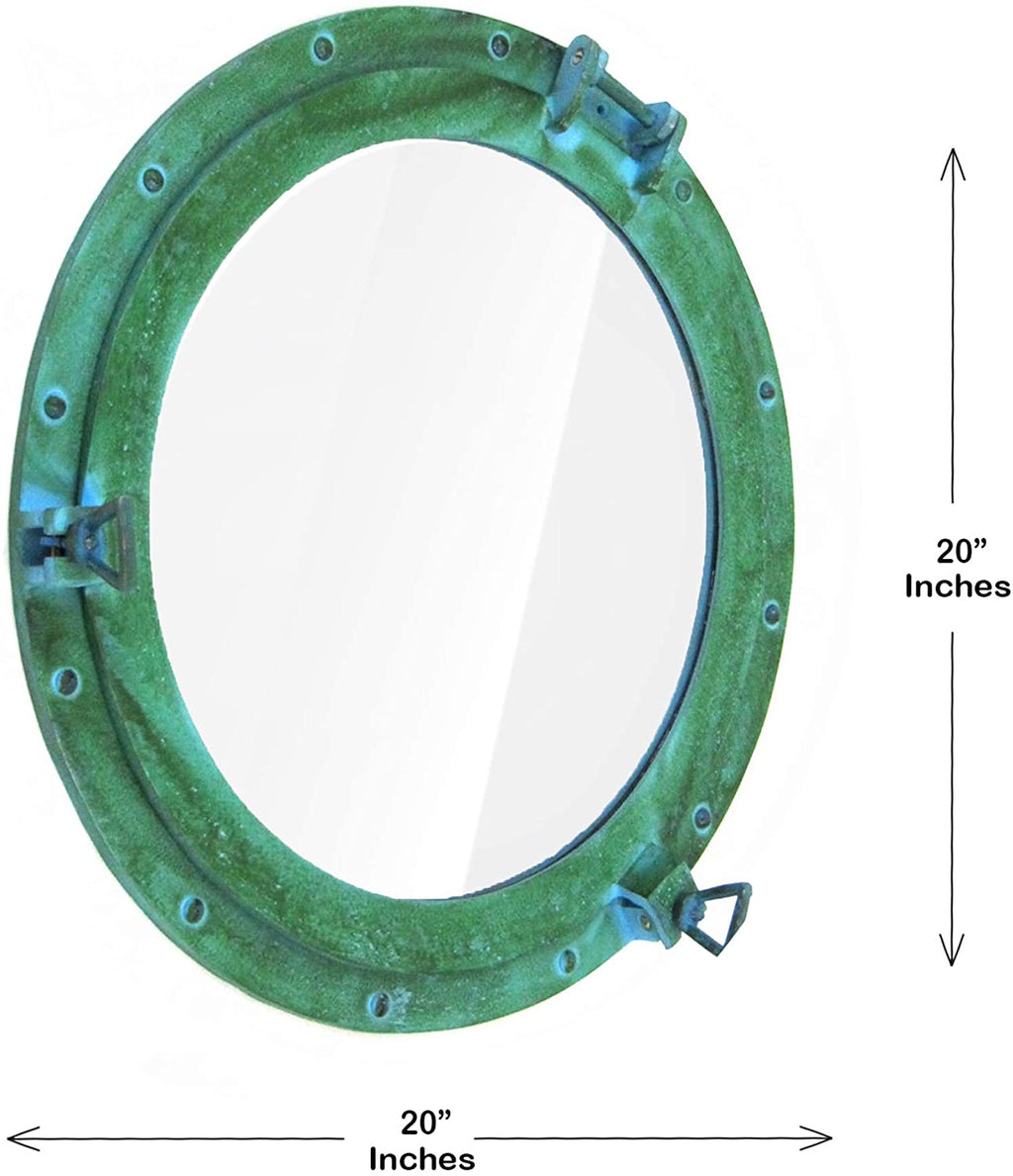 AL 486110A - Green Aluminum Porthole with Glass, 20"