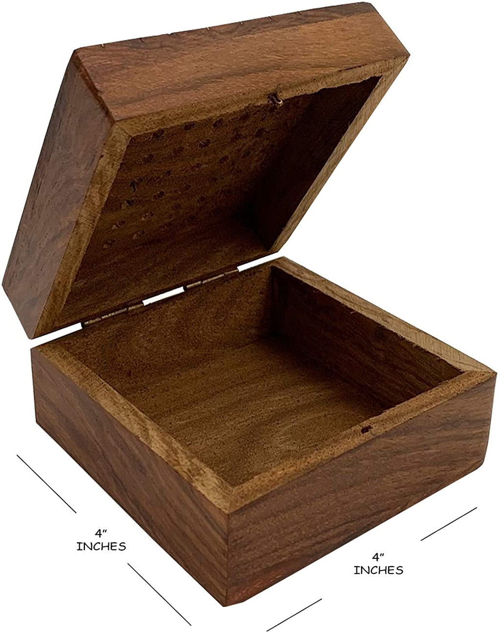 SH 6897 - Wooden Perforated Box, Brass Inlaid