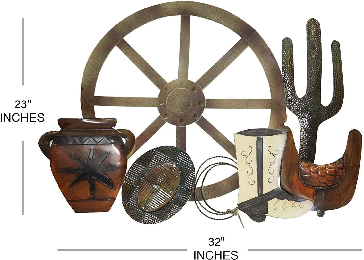 IR 1004 - Metal Western Wall Décor, 32 by 23"