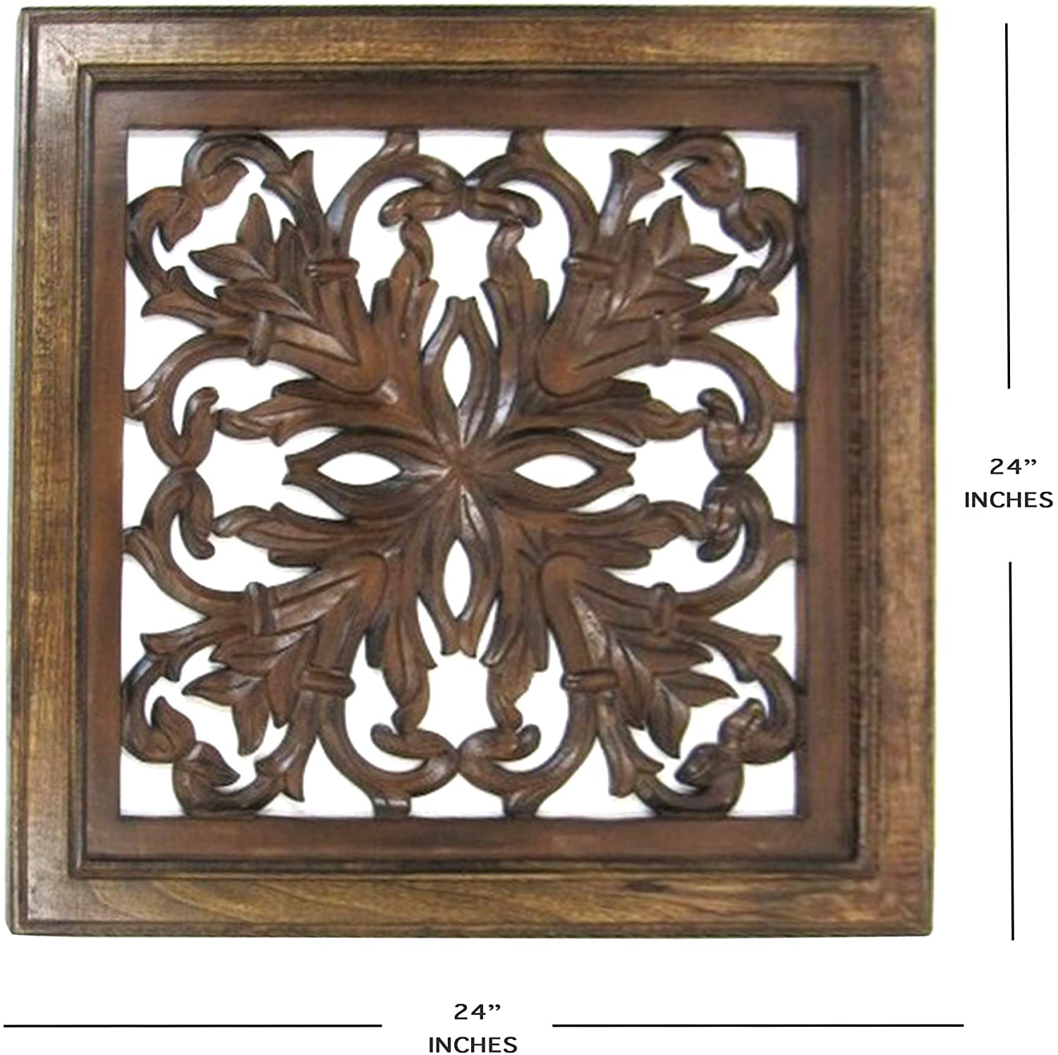 SH 15754 - Carved Wooden Wall Panel, Wall Hanging, Leafs