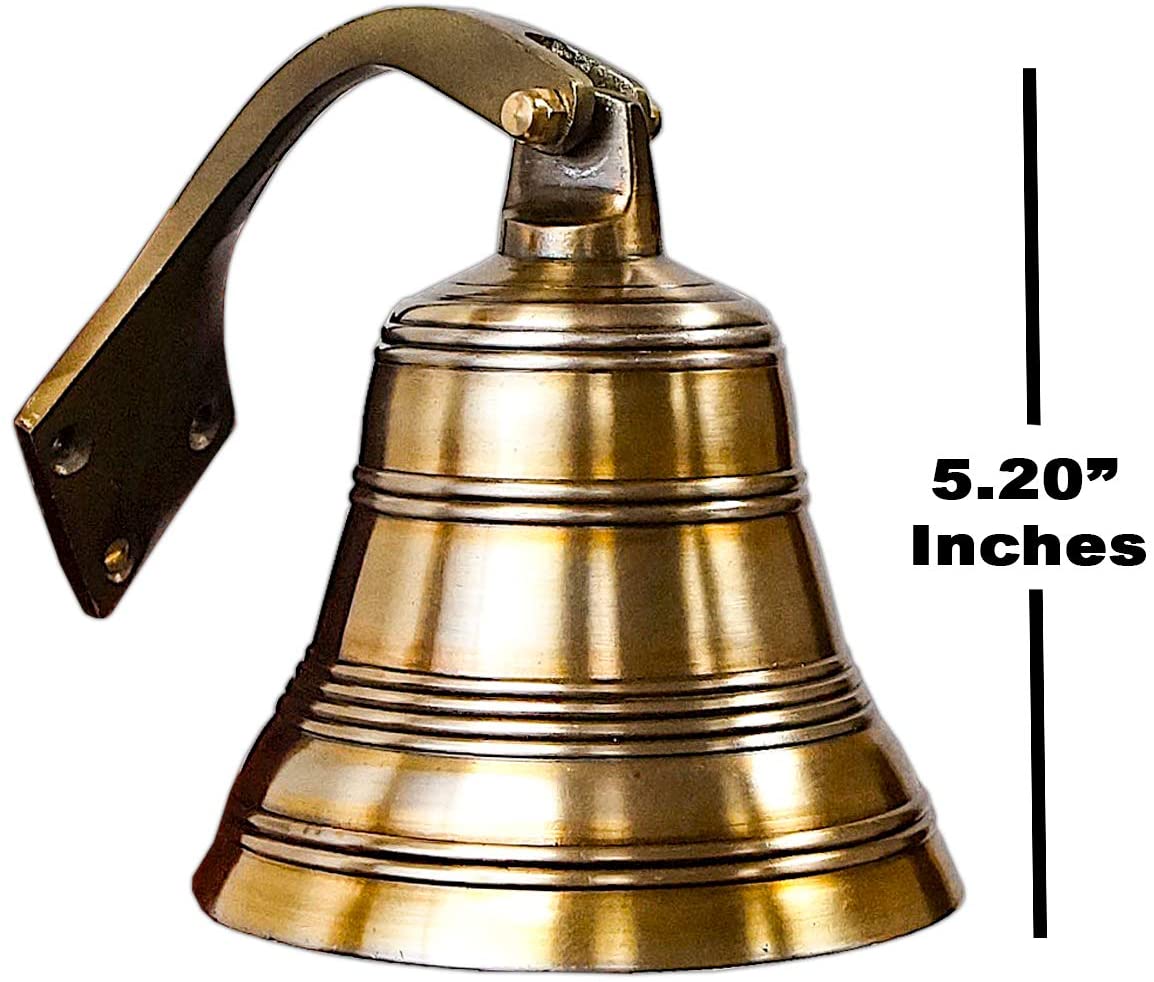 AL 18442B - Bronze Finish Aluminum Ribbed Ship Bell with Rope, 5.75"