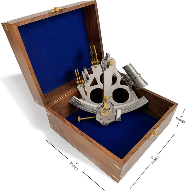 AL 4851 - Aluminum Sextant / Wooden Box