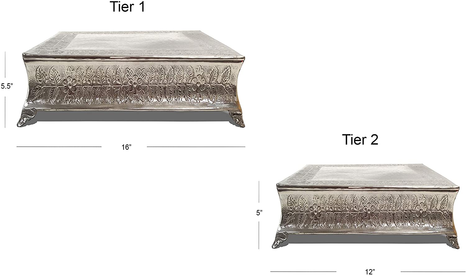 AL 4182B - Two-Tiered Square Cake Stand