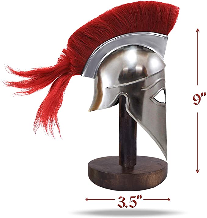 IR 80641E - Mini Armor Helmet W/ Stand - Corinthian W/ Plume