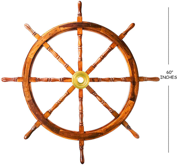 SH 8766 - Wooden Ship Wheel, 58"