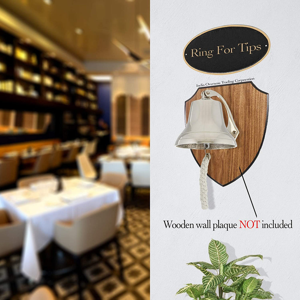 AL 18440 - Chrome Finish Aluminum Ship Bell with Rope, 5"