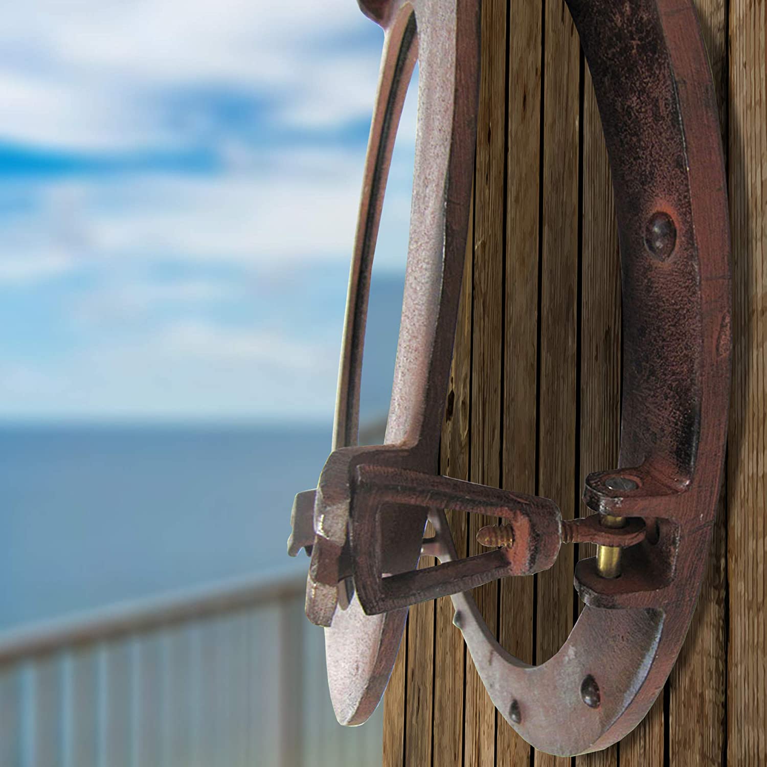 AL 4861C - Rust Aluminum Porthole with Mirror, 15"