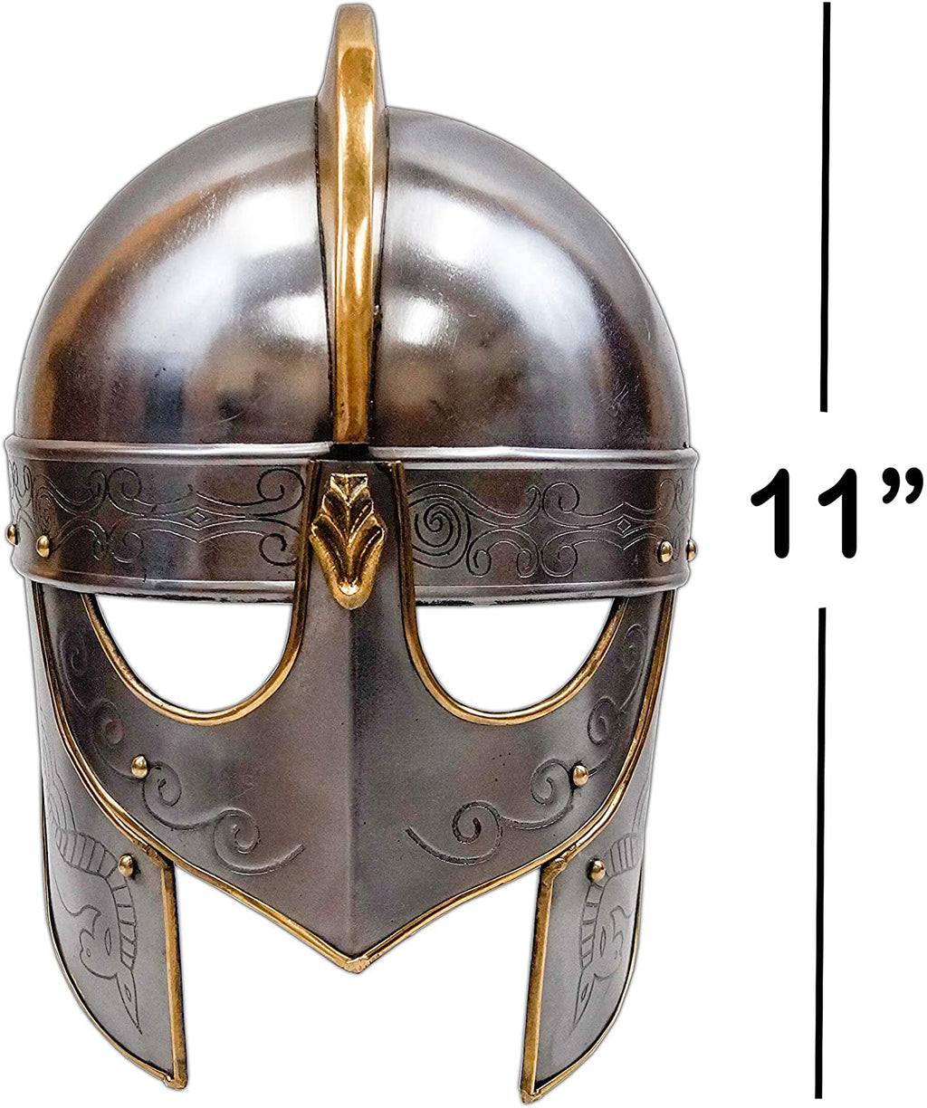 IR 80551 - King Helmet with Etching and Chain Mail (IE78663)