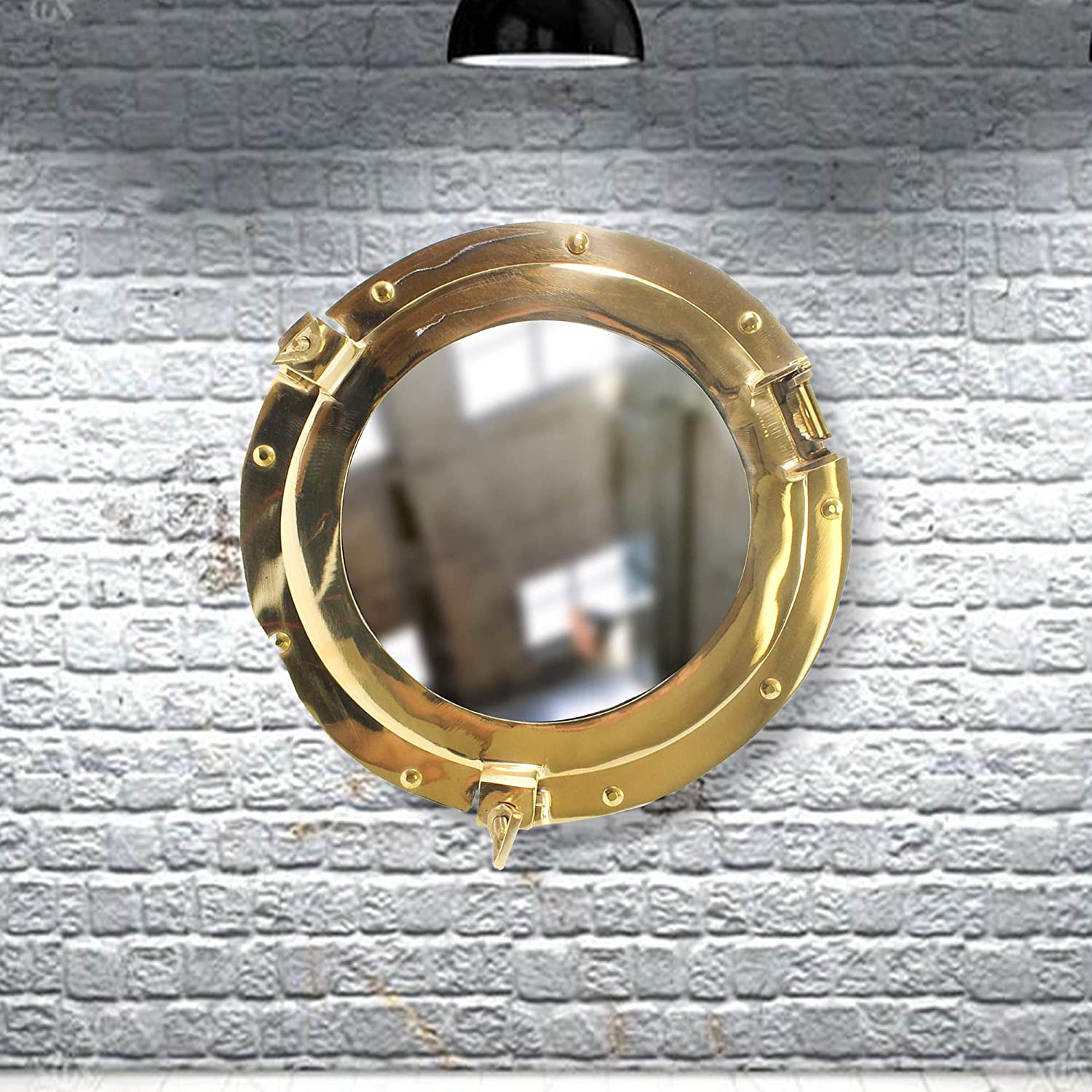 MR 4870 - Brass Porthole Cover w/ Mirror, 11"
