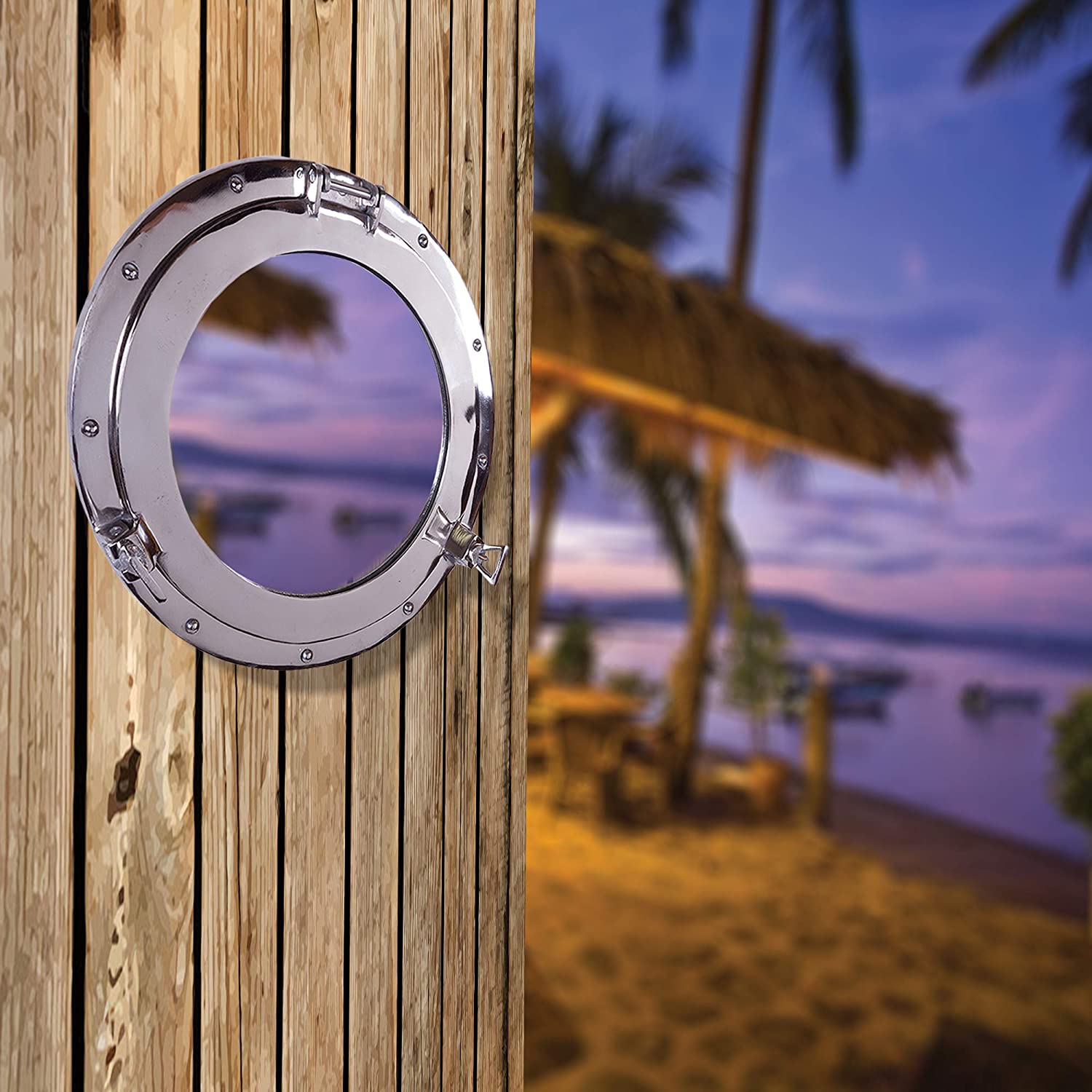AL 48610M - Aluminum Porthole with Mirror, 17"