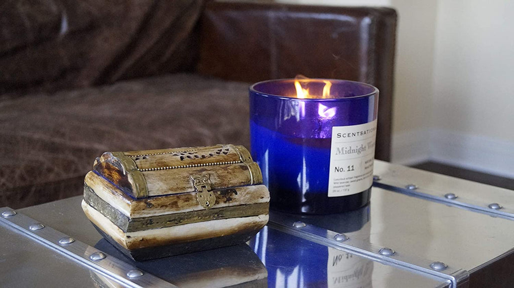 BN 110 - Bone Box w/Brass trim & Purple Velvet