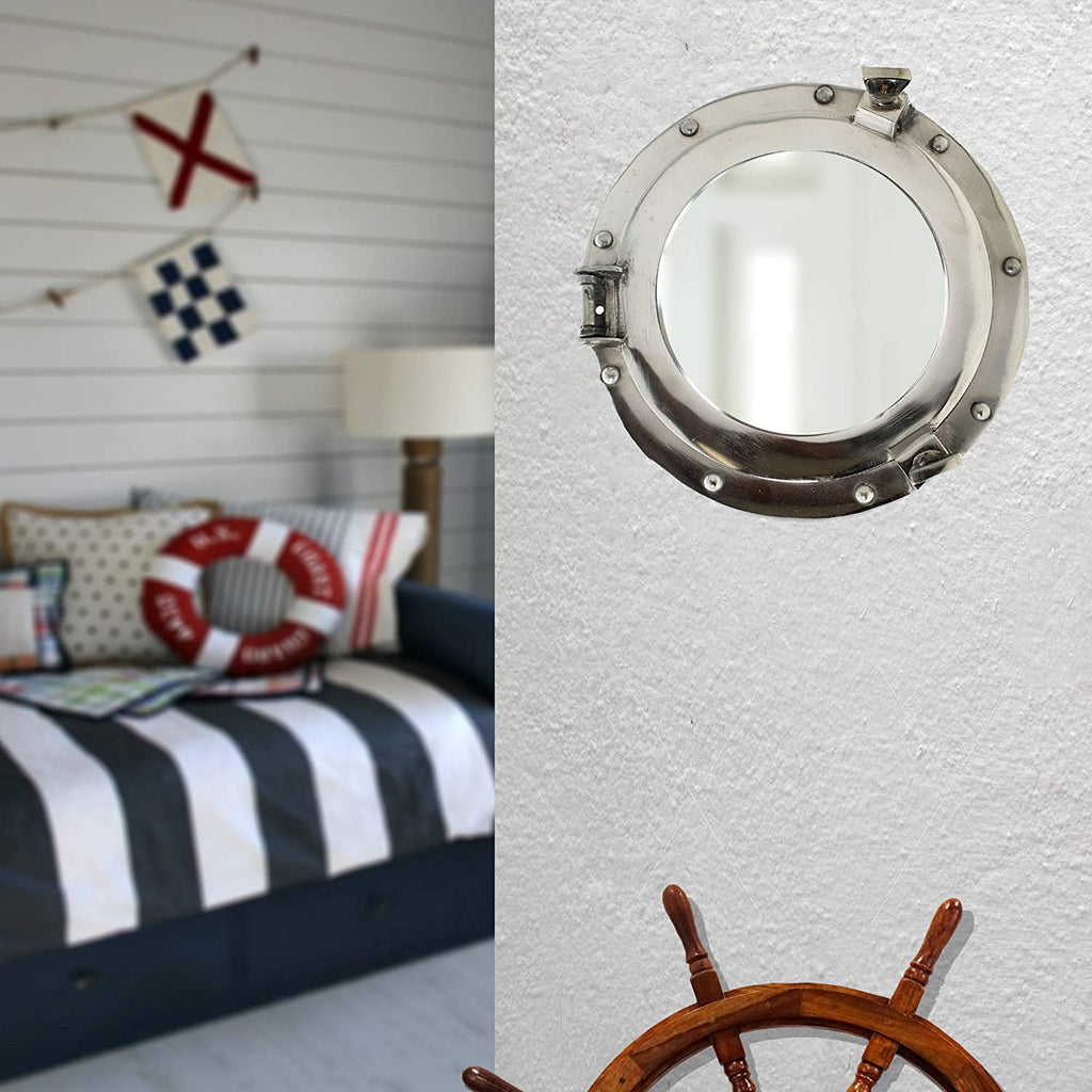 AL 4870S - Porthole Mirror Alum 11" Chrome Plated