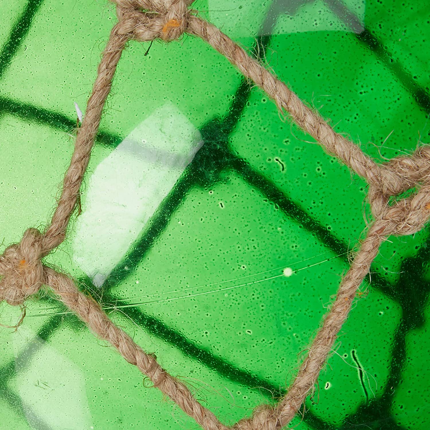 MR 4799G - Glass & Rope Fishing Float, 4" Green