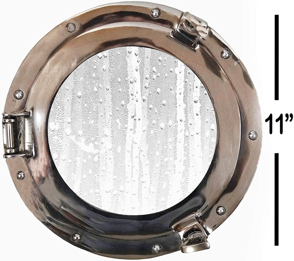 AL 4860S - Porthole Window Glass, 11" Aluminum Chrome