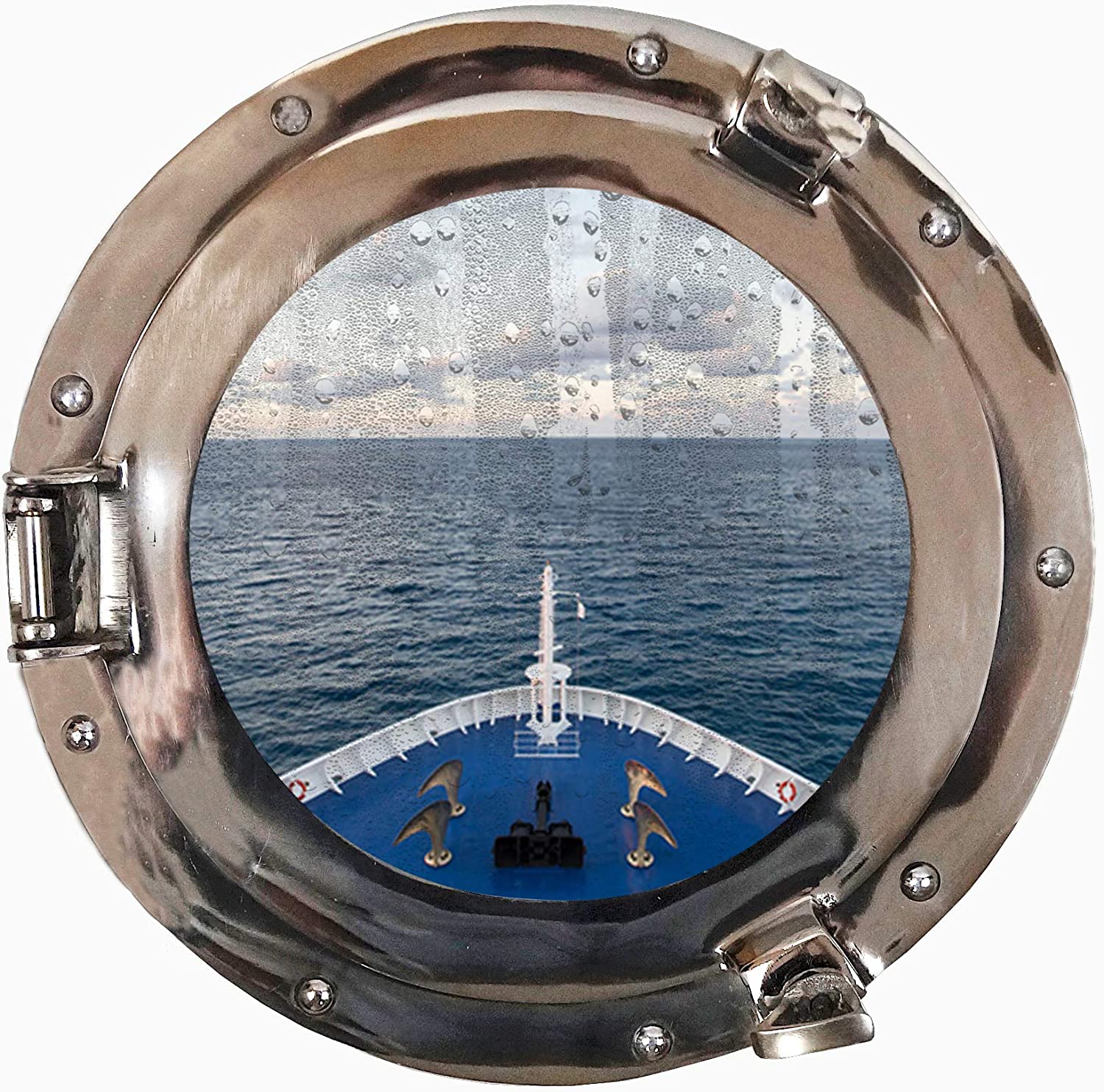 AL 4860S - Porthole Window Glass, 11" Aluminum Chrome