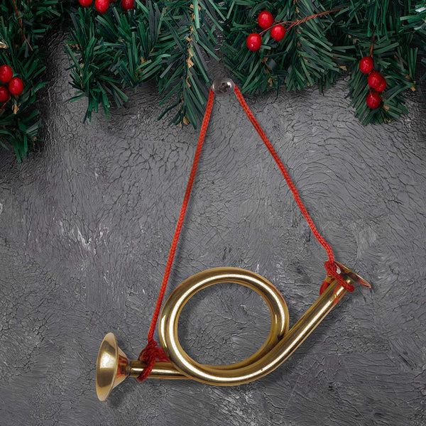 BR 3102 - Solid Brass French Horn Christmas Ornament