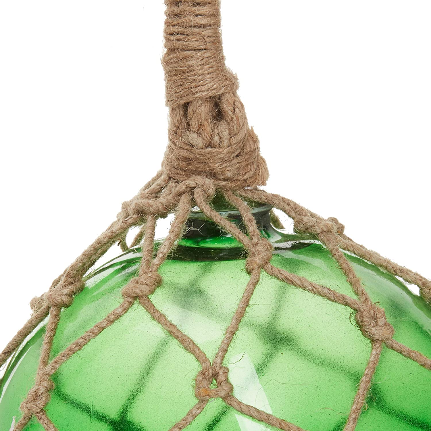 MR 4799G - Glass & Rope Fishing Float, 4" Green