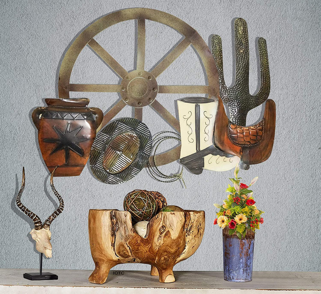 IR 1004 - Metal Western Wall Décor, 32 by 23"