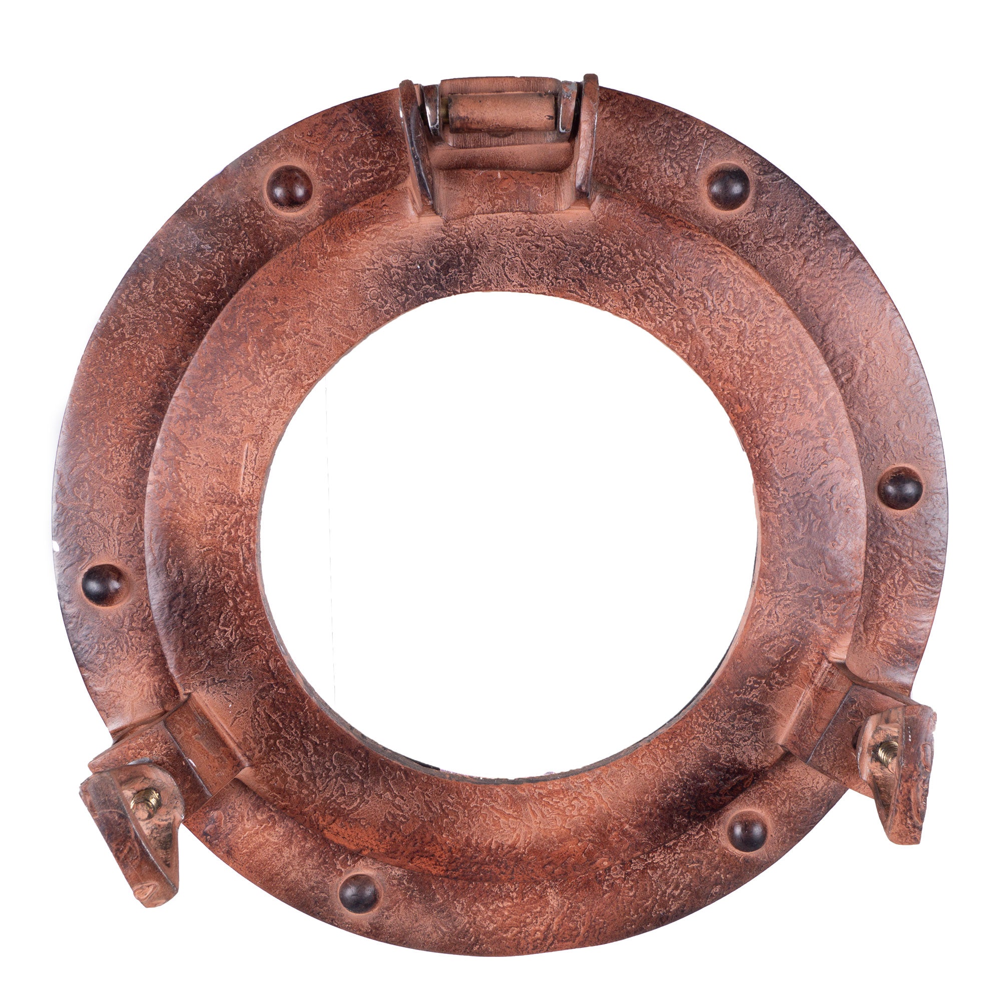 AL 48591B - Antique Aluminum Porthole with Glass, 9"