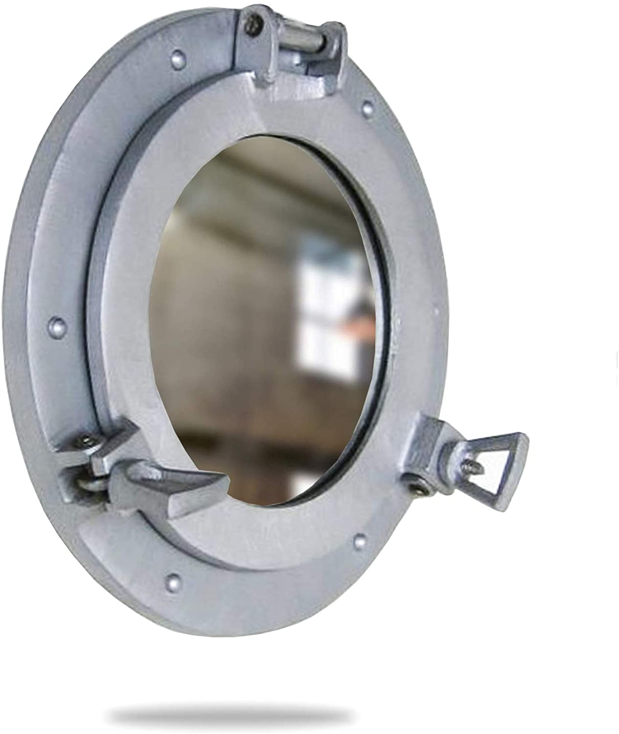 AL 4859 - Aluminum Porthole with Mirror,9"