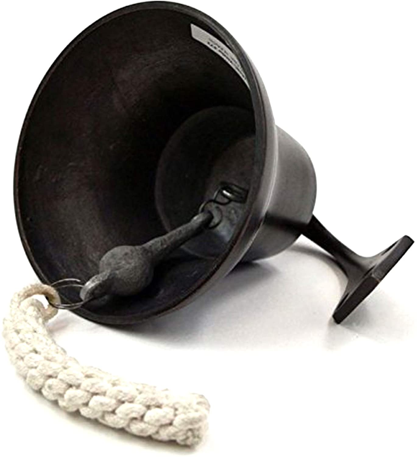 AL 1844D - Wall Hanging 6" Ship Bell with Rope Dark Antique Dinner Bell Tip Bell Indoor/Outdoor Nautical Decoration Bells