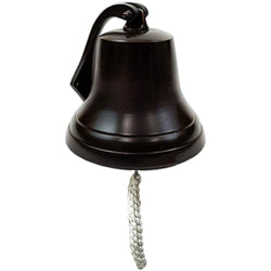 AL 1844D - Wall Hanging 6" Ship Bell with Rope Dark Antique Dinner Bell Tip Bell Indoor/Outdoor Nautical Decoration Bells