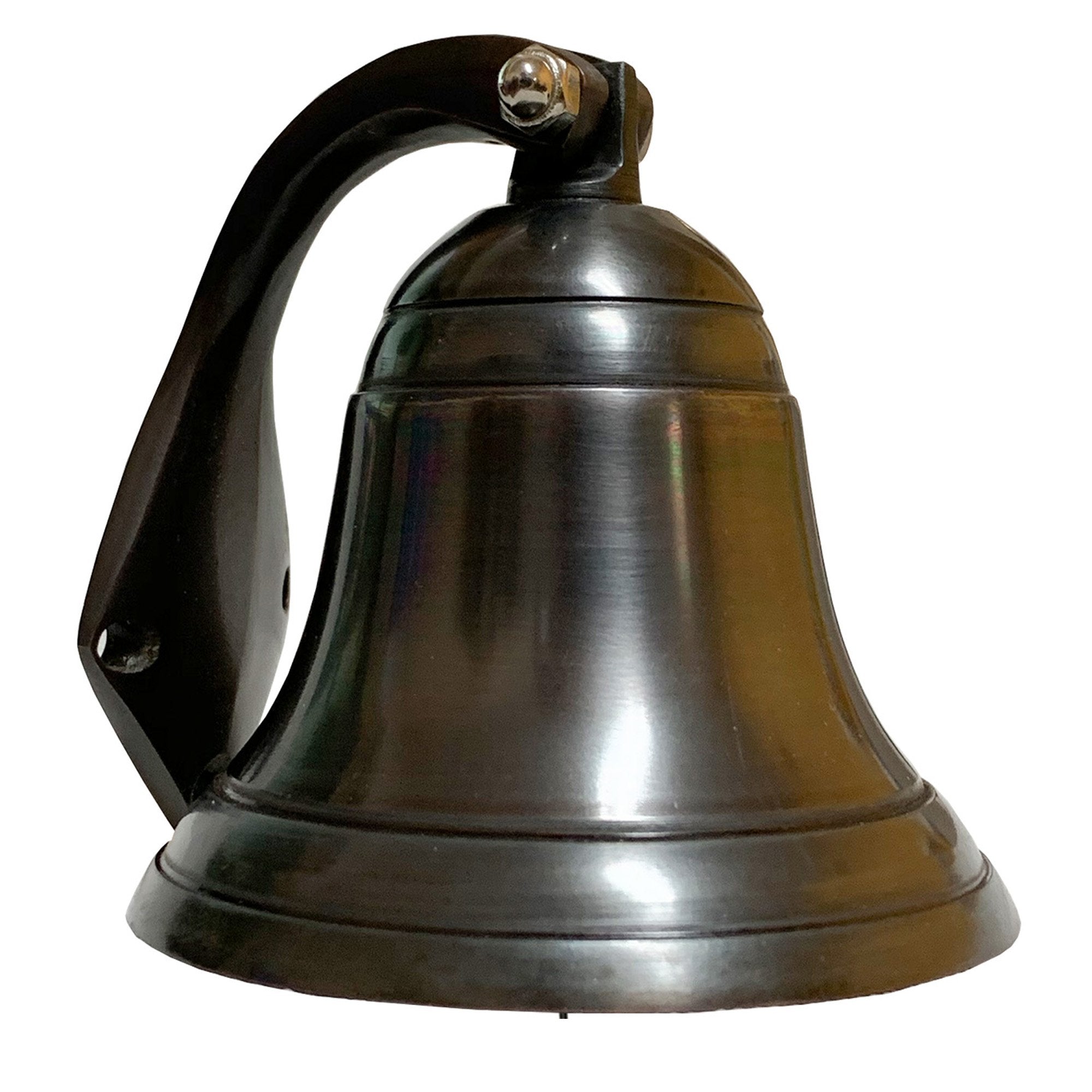 AL 1843C - Antique Copper Aluminum Ship Bell with Rope, 4"