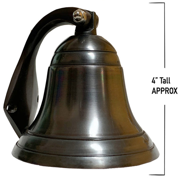 AL 1843C - Antique Copper Aluminum Ship Bell with Rope, 4"