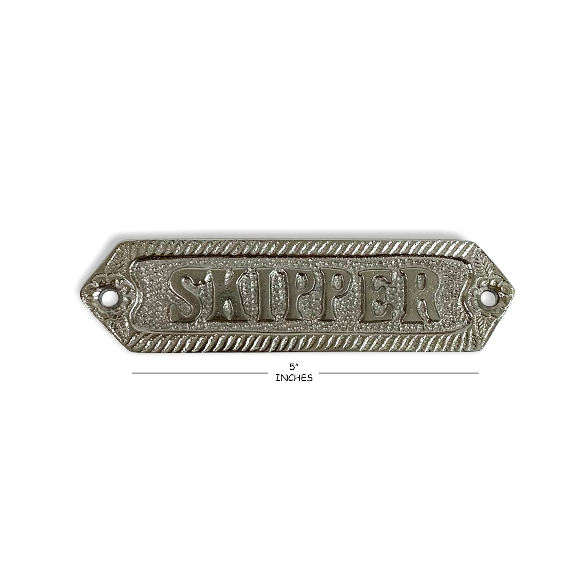 AL 48235 - Chrome Plated Sign "SKIPPER"