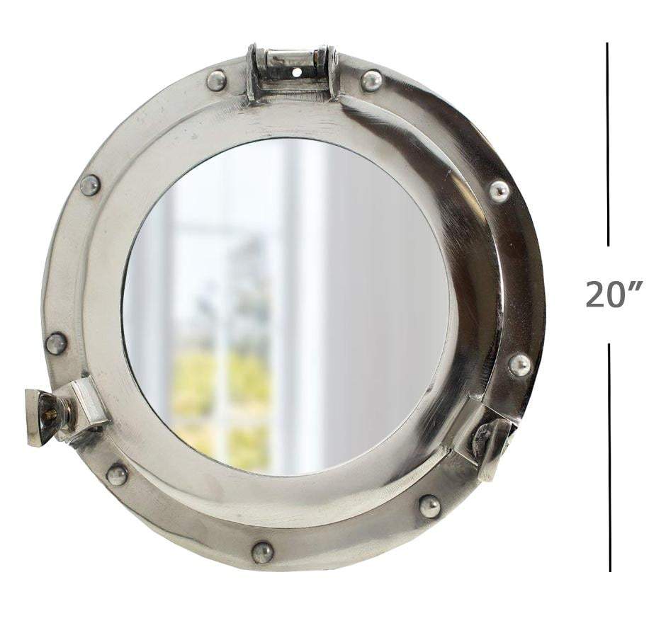 AL 486110M - Chrome Finish Aluminum Porthole with Mirror, 21"