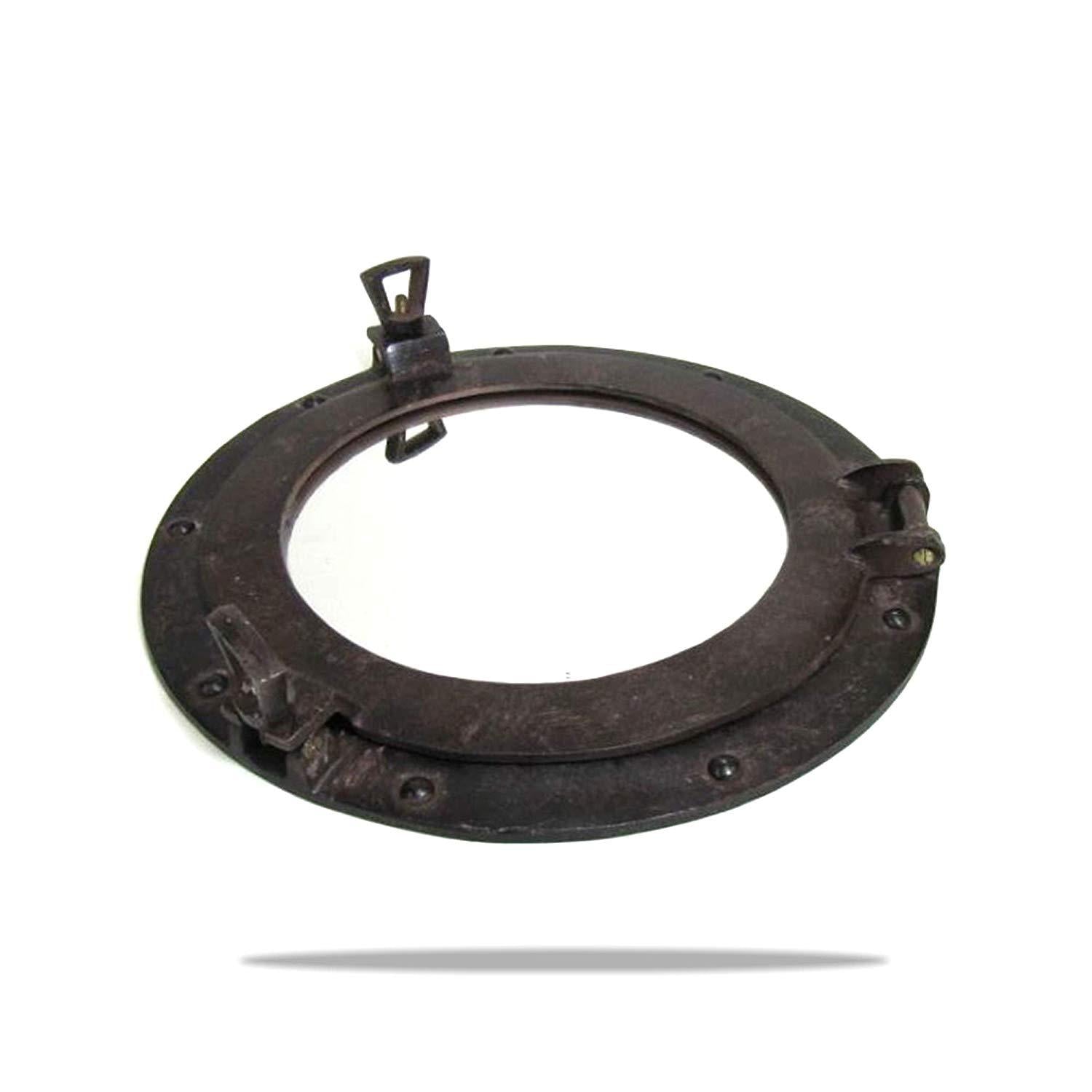 AL 4870C - Porthole Mirror Aluminum Rust, 11"