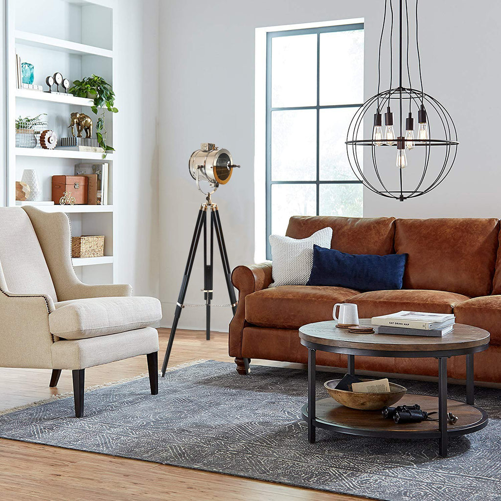 AL 49001EL - Aldis Unique Lamps Wood Metal Studio Light w/ &Tripod (Electric)