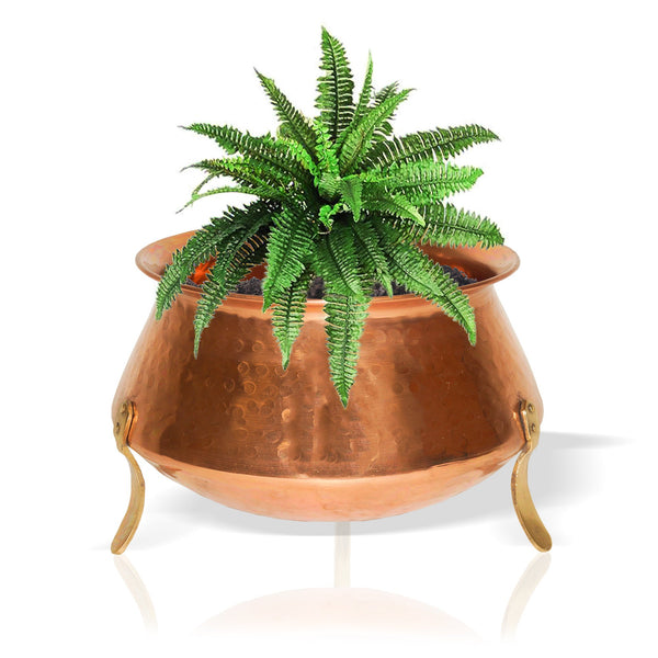 CO 4055 - Copper Planter With Brass Legs