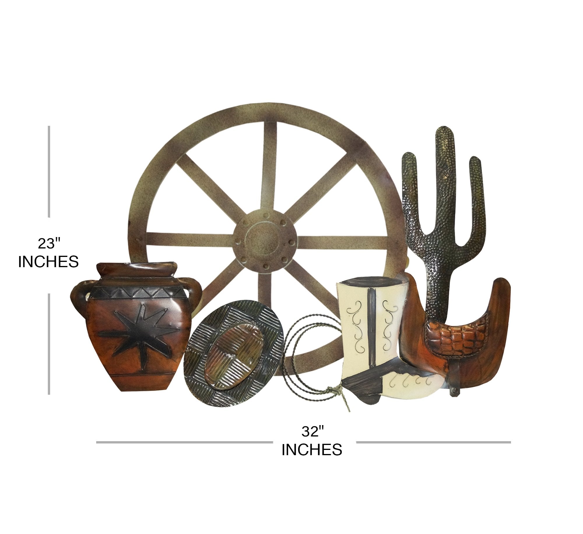 IR 1004 - Metal Western Wall Décor, 32 by 23"