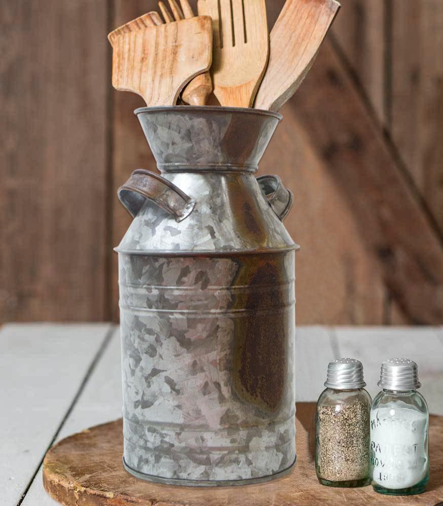 IR 2567 - Rustic Milk Can Galvanized Finish 10-3/4"