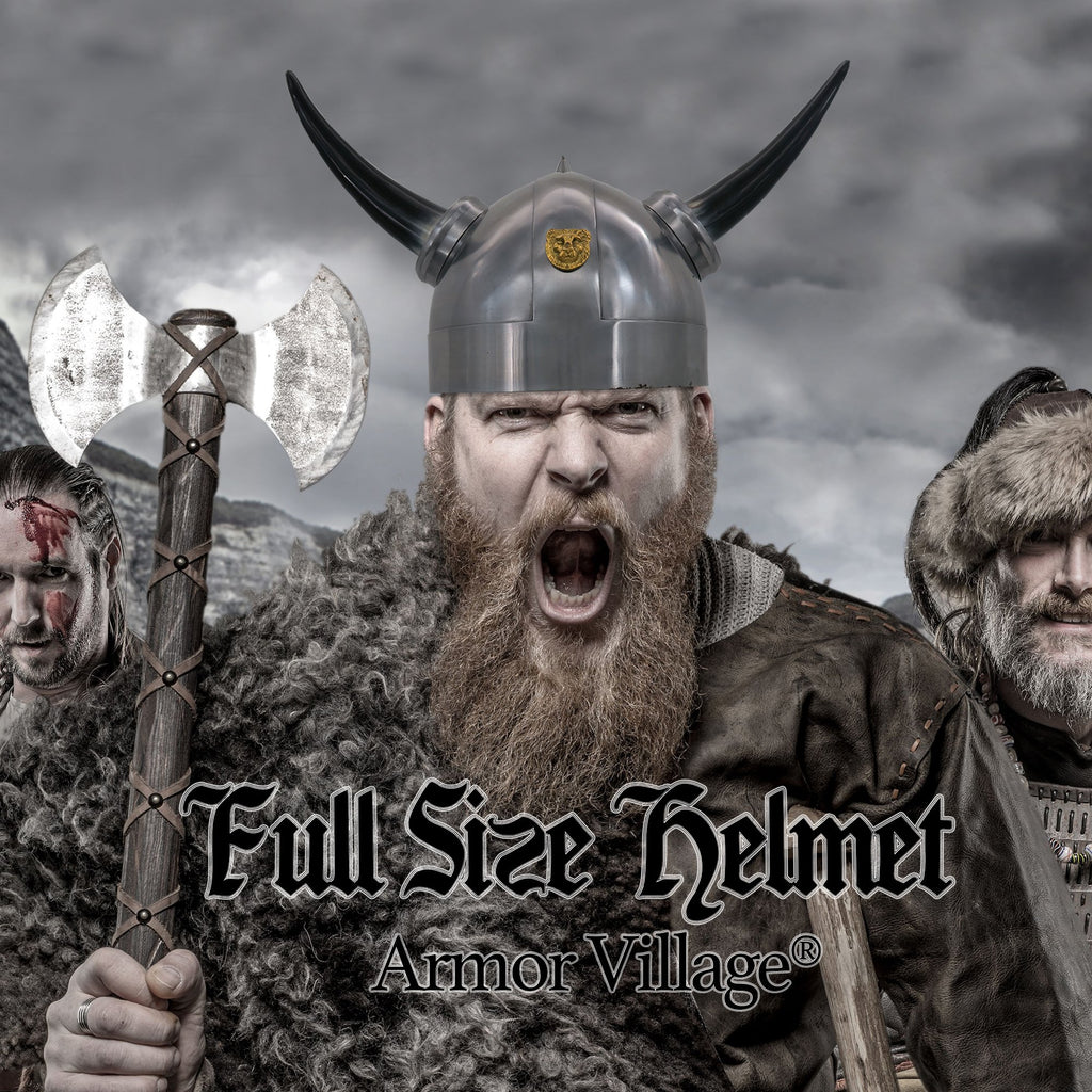 IR 80581A - Armor Helmet, Viking Horns (Buffalo)