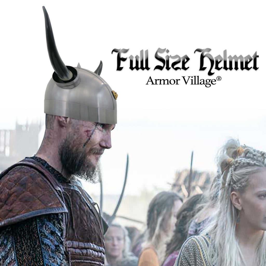 IR 80581A - Armor Helmet, Viking Horns (Buffalo)