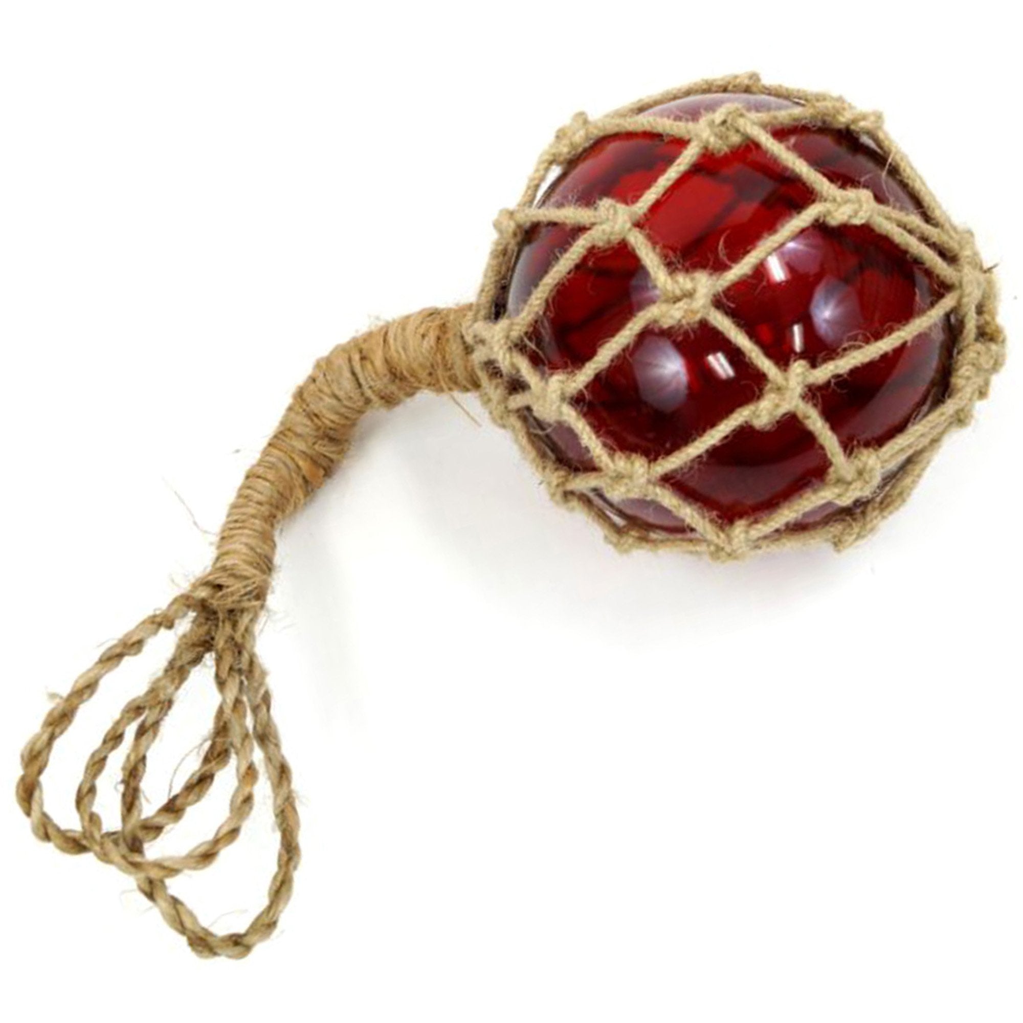 MR 4800R - Glass & Rope Fishing Float, 6" Red