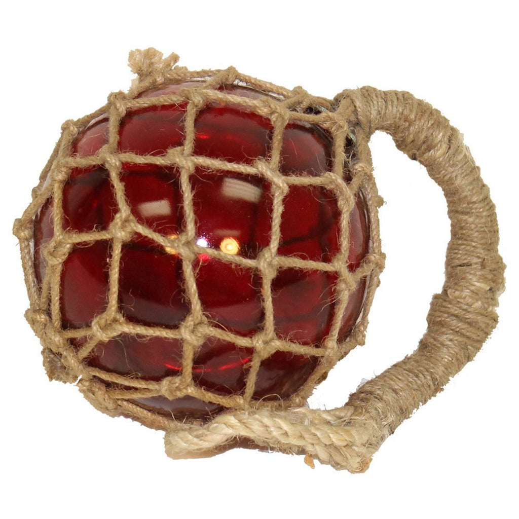MR 4800R - Glass & Rope Fishing Float, 6" Red