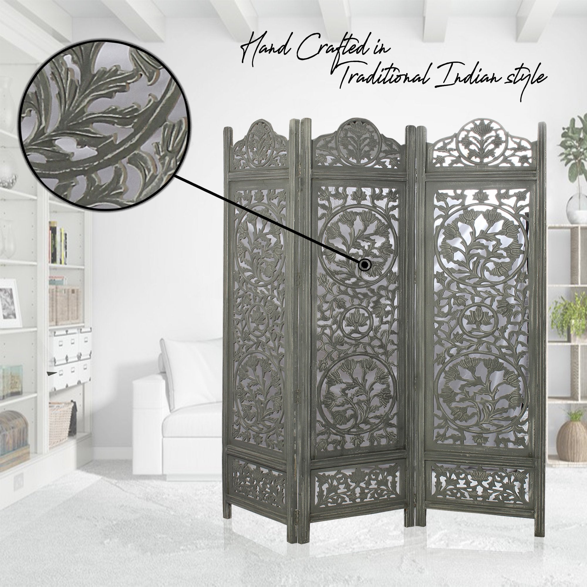SH 227953W - 3 Panel Floral Tree Room Divider