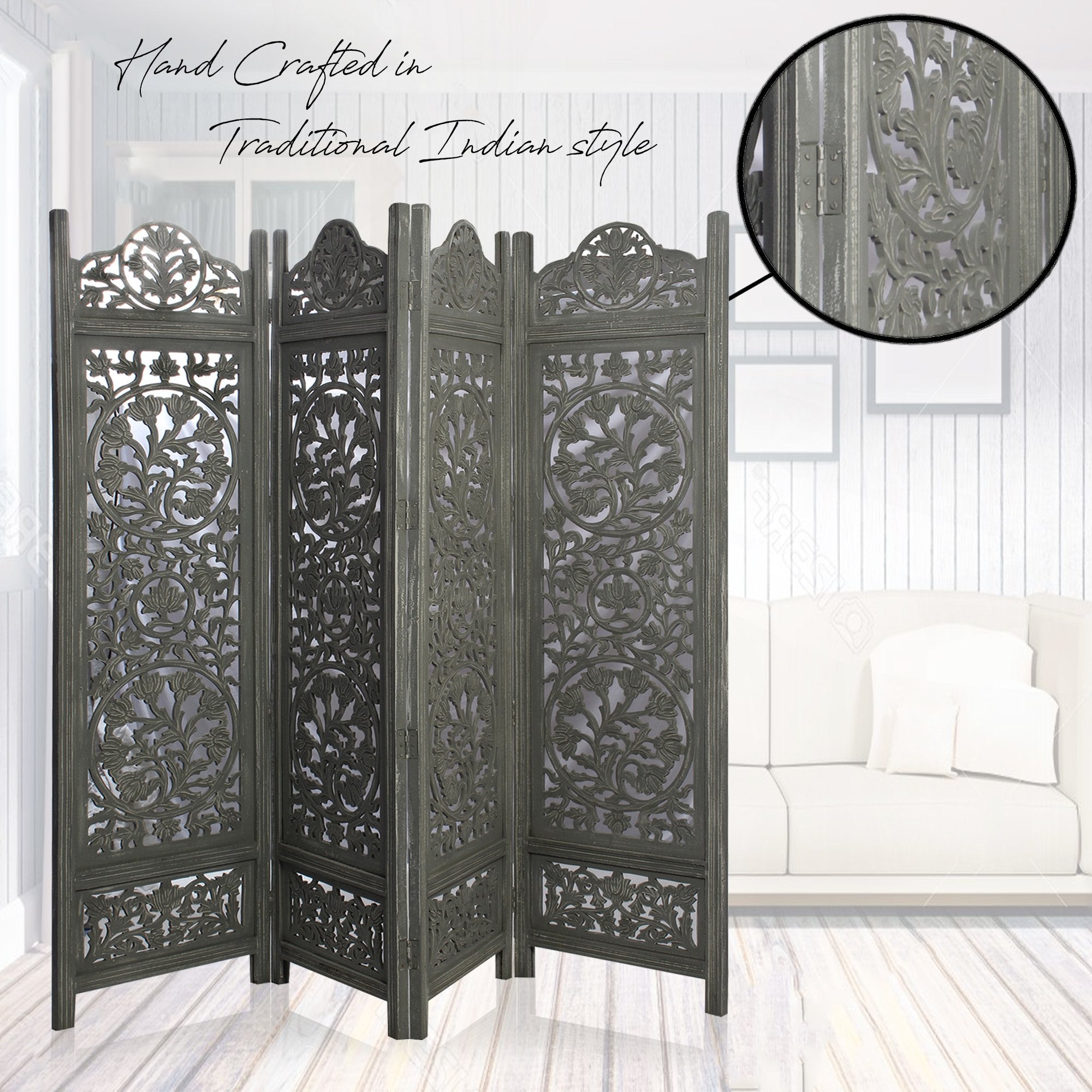 SH 227954W - 4 Panel Floral Tree Room Divider