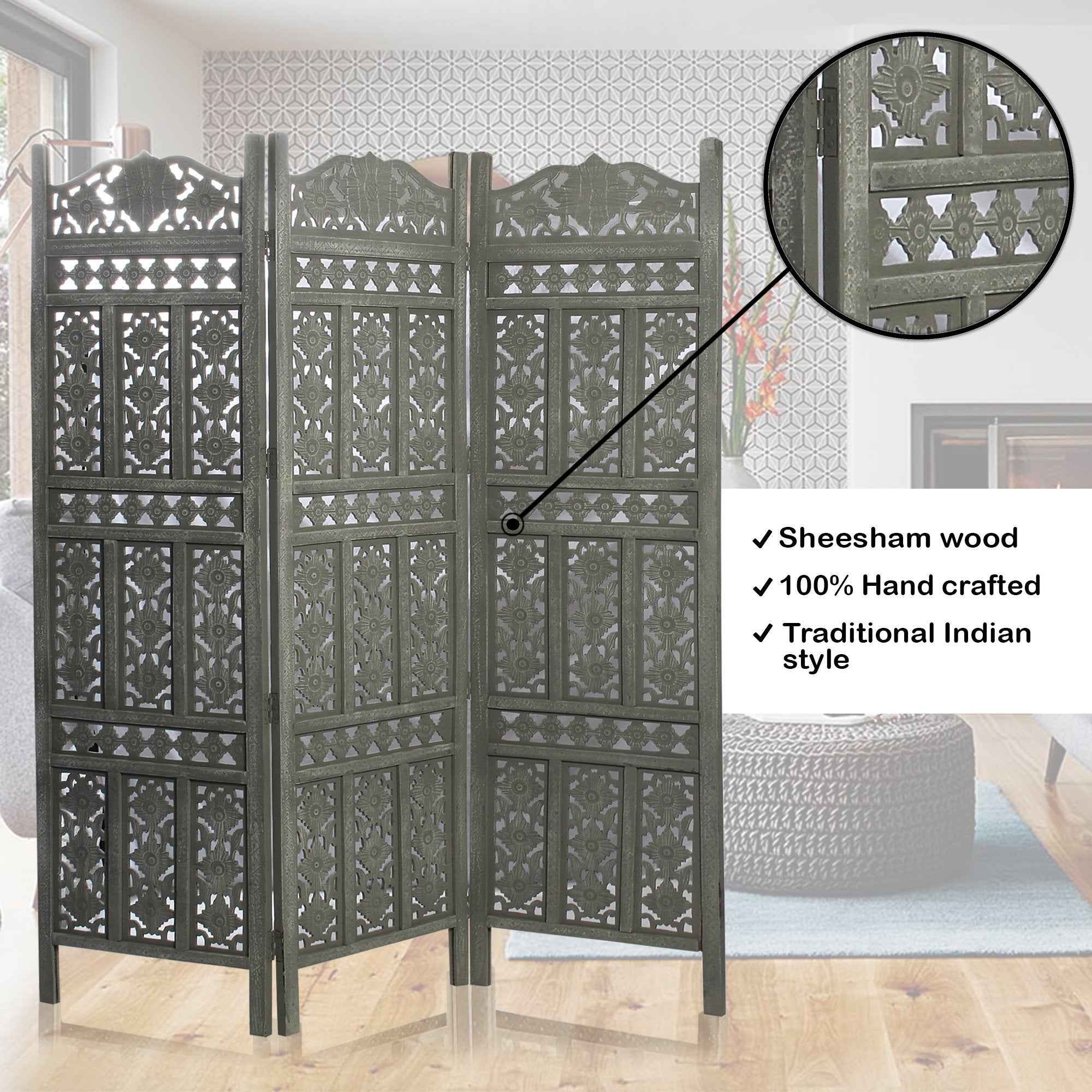 SH 305003W - 3 Panel Traditional Room Divider