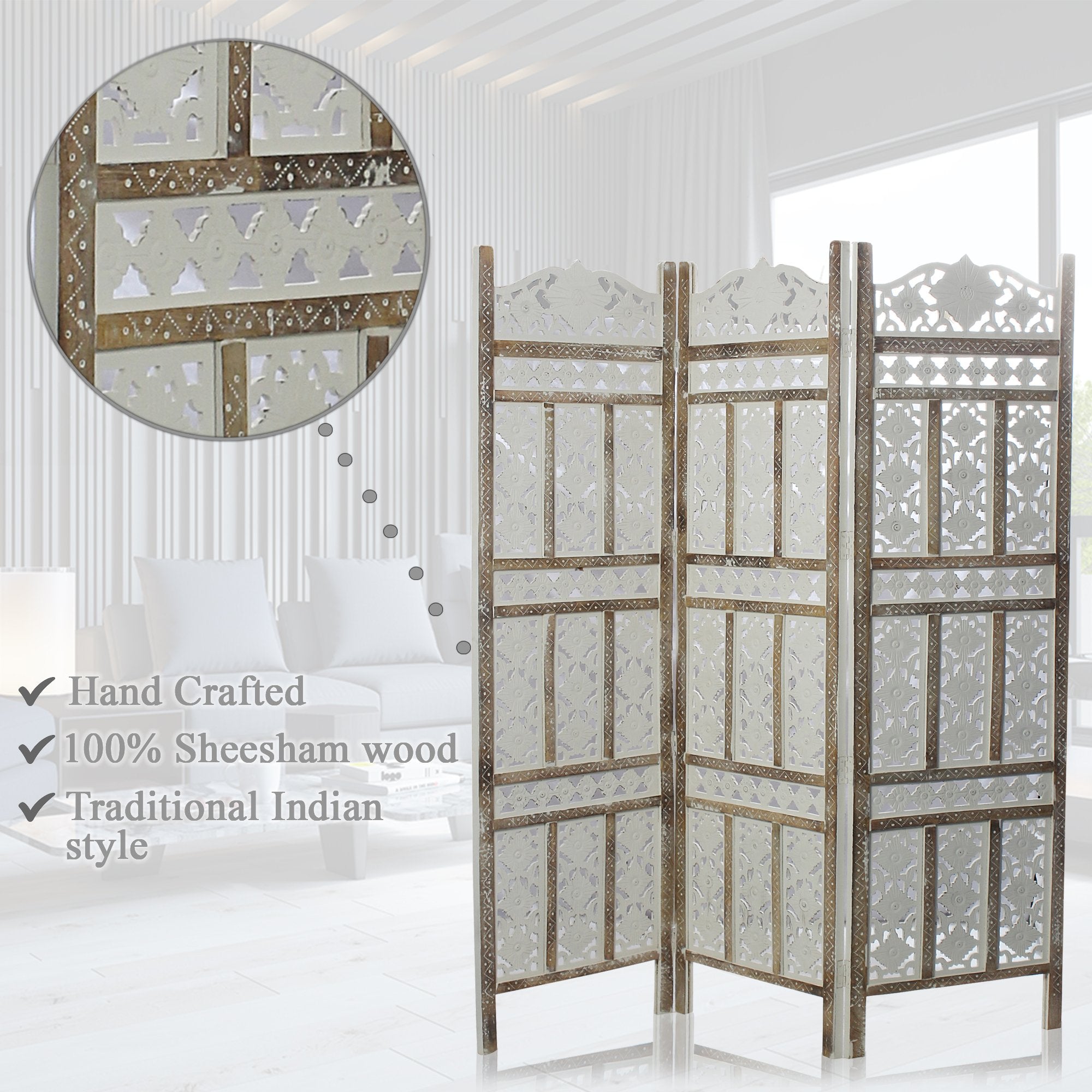 SH 305003W - 3 Panel Traditional Room Divider