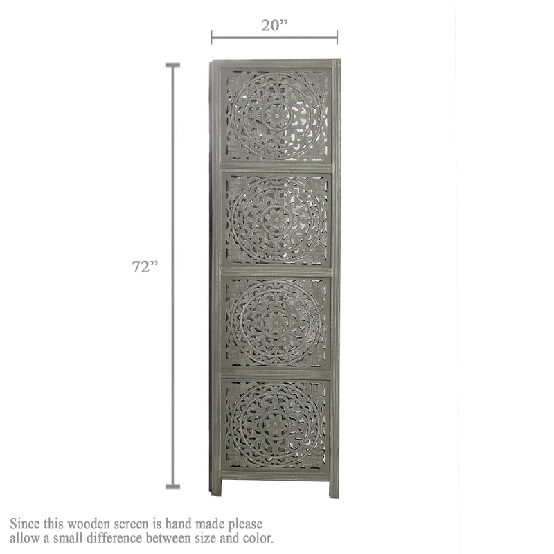 SH 305013W - 3 Panel Round Floral Room Divider