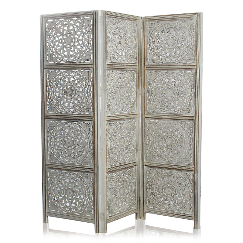 SH 305013W - 3 Panel Round Floral Room Divider