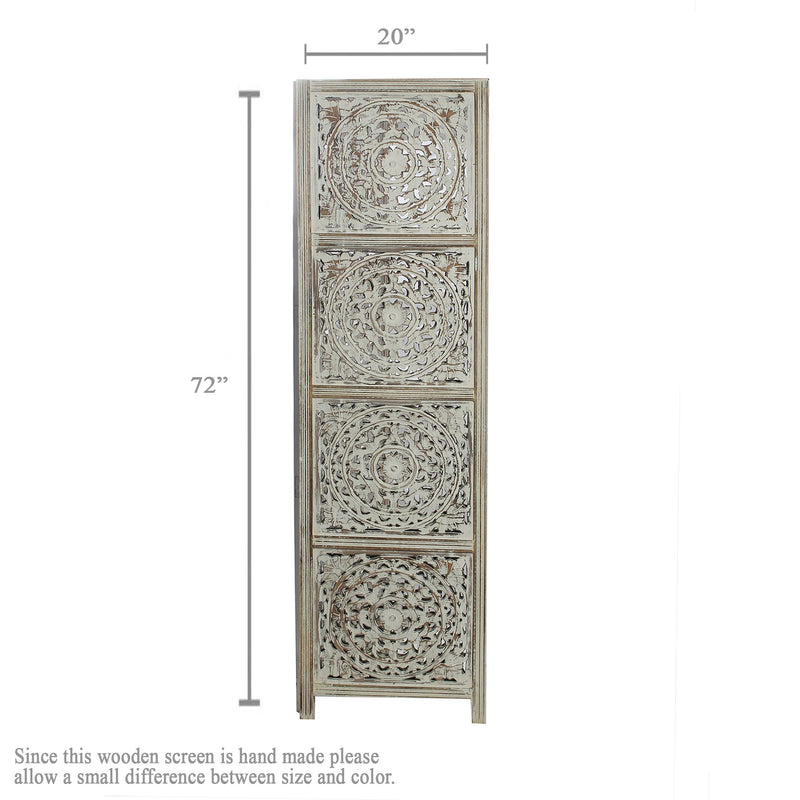 SH 305013W - 3 Panel Round Floral Room Divider