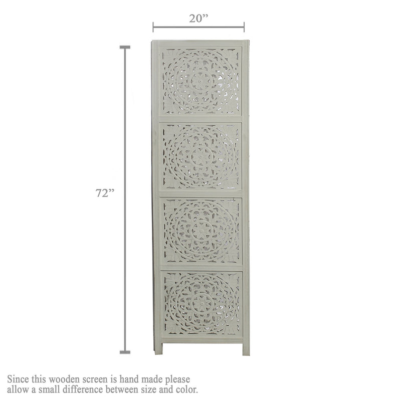 SH 305013W - 3 Panel Round Floral Room Divider