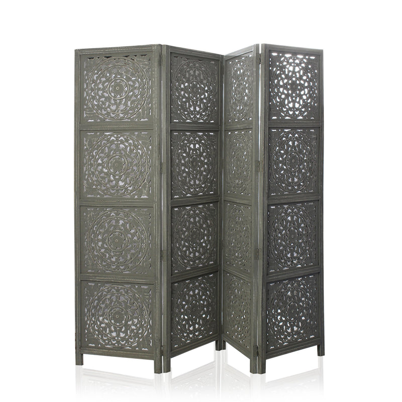 SH 305014W - 4 Panel Round Floral Room Divider