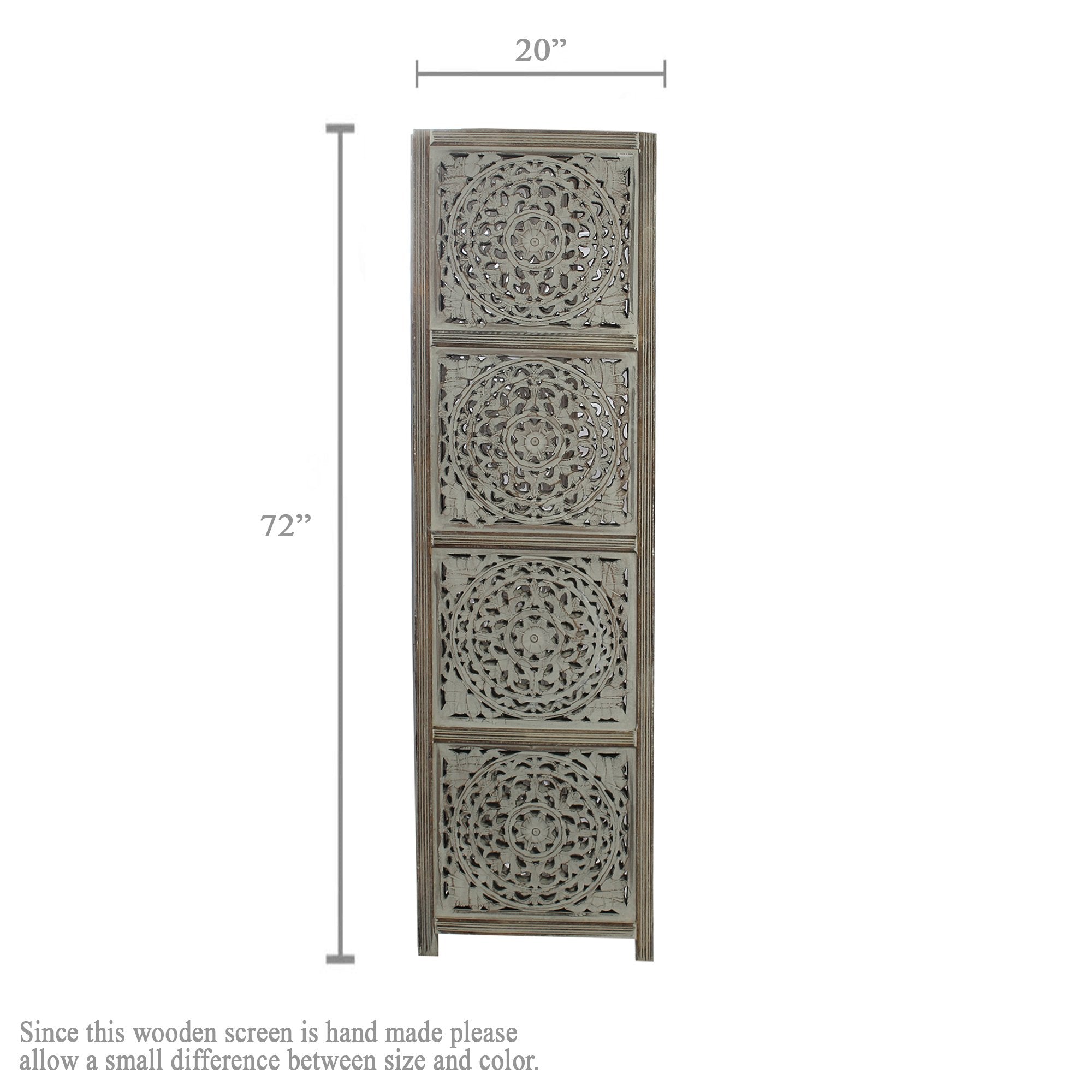SH 305014W - 4 Panel Round Floral Room Divider