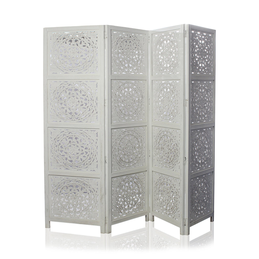 SH 305014W - 4 Panel Round Floral Room Divider